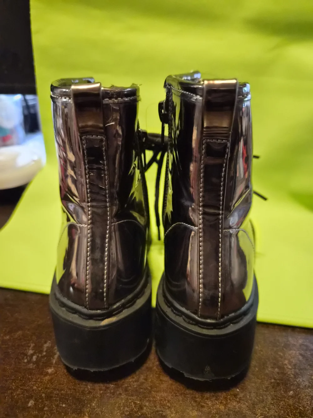 Steve Madden Metallic Kids Lace-Up Combat Boots